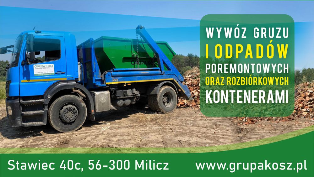 Wynajem Kontenerów na odpady pobudowlane, gruz, gabaryty - GRUPA KOSZ