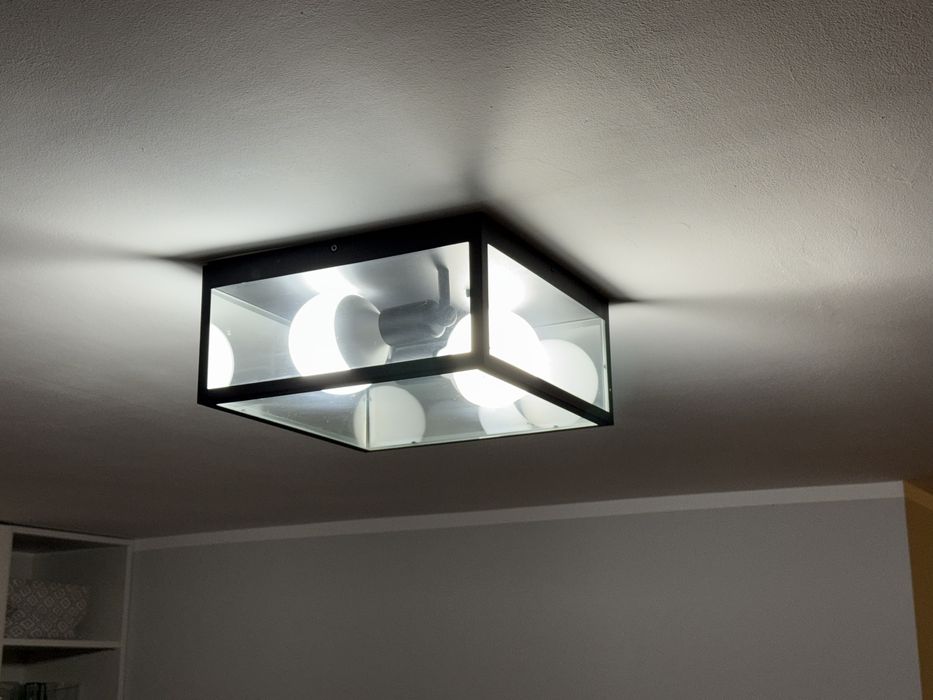 Oprawa sufitowa EGLO czarna żyrandol plafon