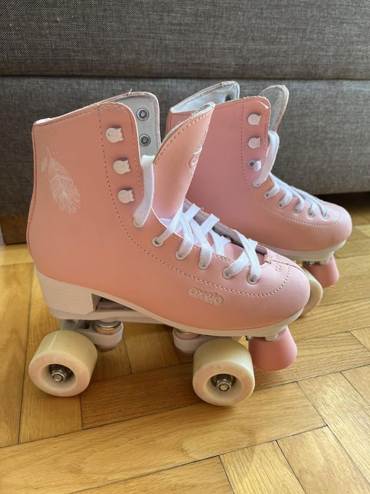 WROTKI Oxelo Rs Quad 100 Różowe rozmiar 37