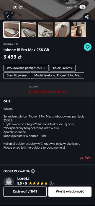 IPhone 15 Pro max 256GB