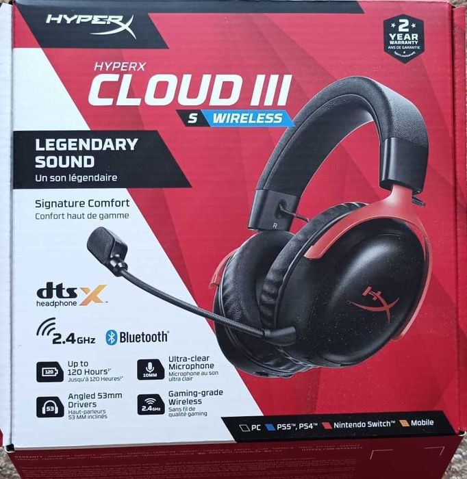 HyperX Cloud III Wireless completos com caixa