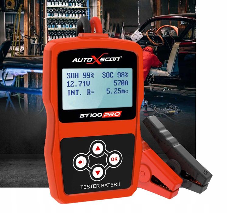 Tester Do AKUMULATORÓW Baterii 12V BT100 PRO Język Polski+inst.PL