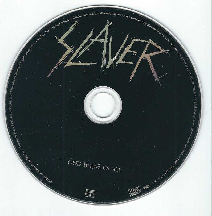Slayer GOD HATES US ALL サイン入りCD Slayer - God Hates Us All [CD, jewel case] - Knock Out Music