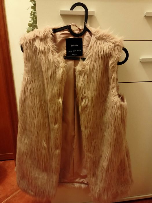 Berska colete pêlo sintético rosa