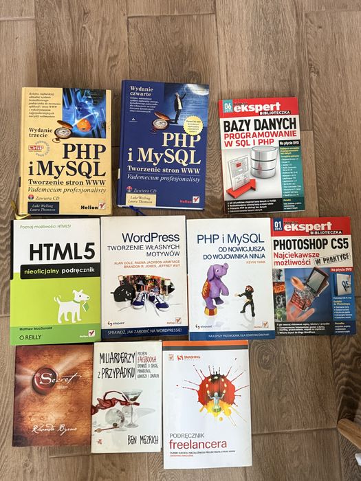 Zestaw książek IT: PHP, MySQL, HTML5, WordPress + freelancing