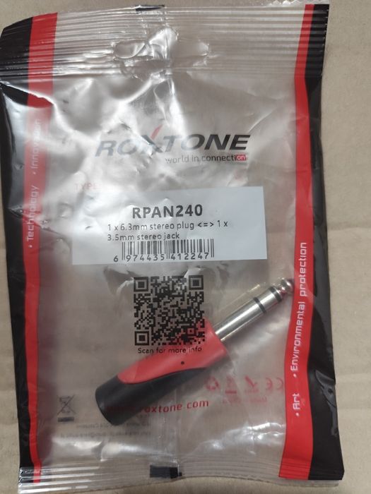 Redukcja przejściówka Wtyk Jack 6.3mm Stereo do Gniazdo Jack 3.5mm Ste