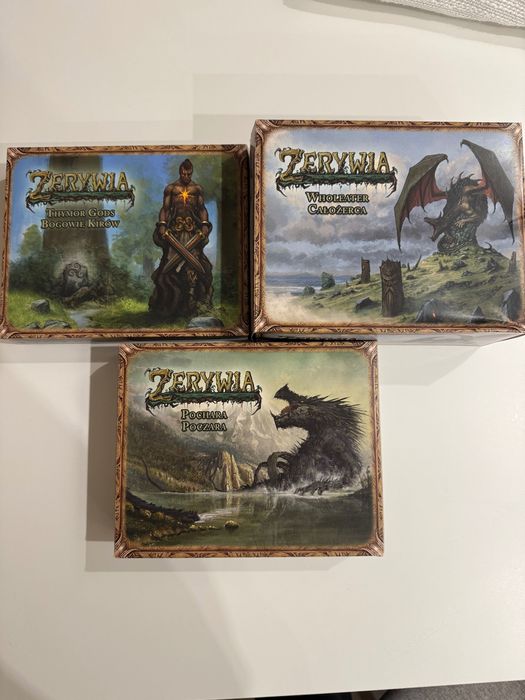 Zerywia - gra planszowa + dodatki + drewniany insert | NOWA | komplet