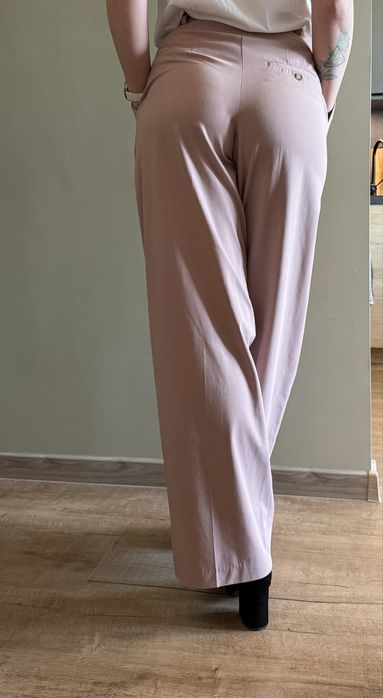 Eleganckie spodnie proste, wysoki stan