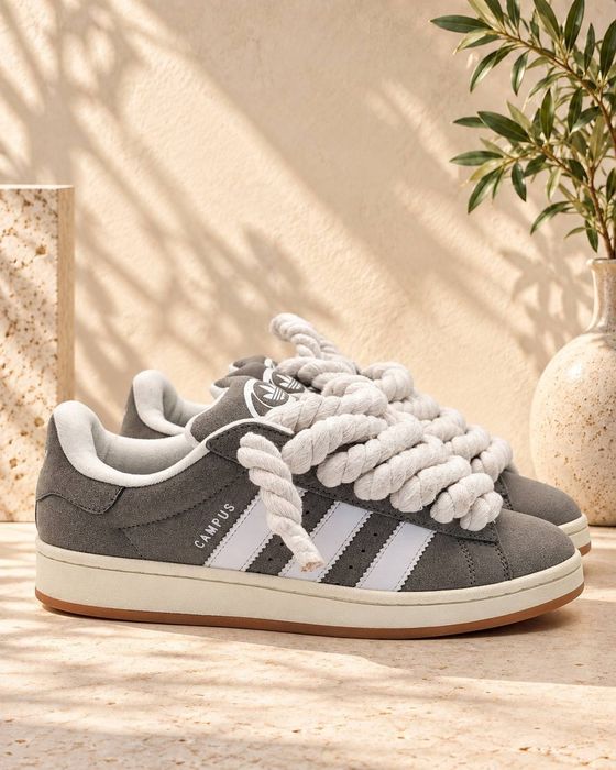 Кросівки Adidas Campus Oos Grey White Rope Laces Розмір 43 1/3