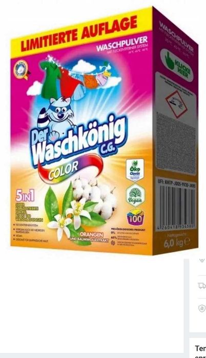 Waschkonig proszek do prania kolor pomarańcza 100pr 6,0kg