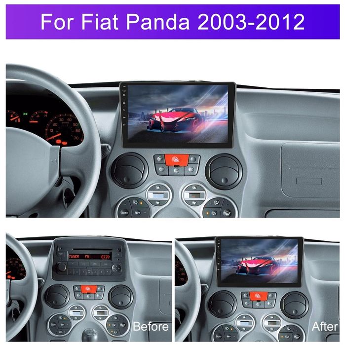 Rádio android Fiat Panda 2003-12 CARPLAY WIFI GPS BT 2/32GB novo