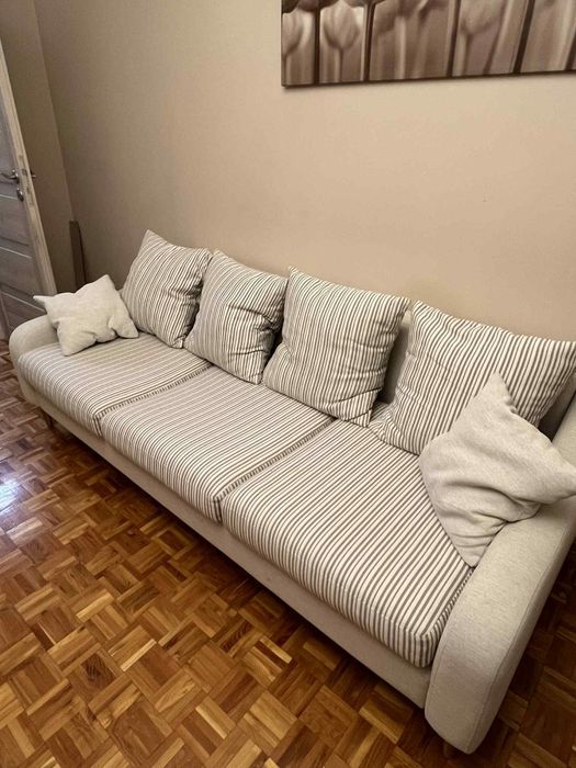 Kanapa Agata meble beżowa paseczki