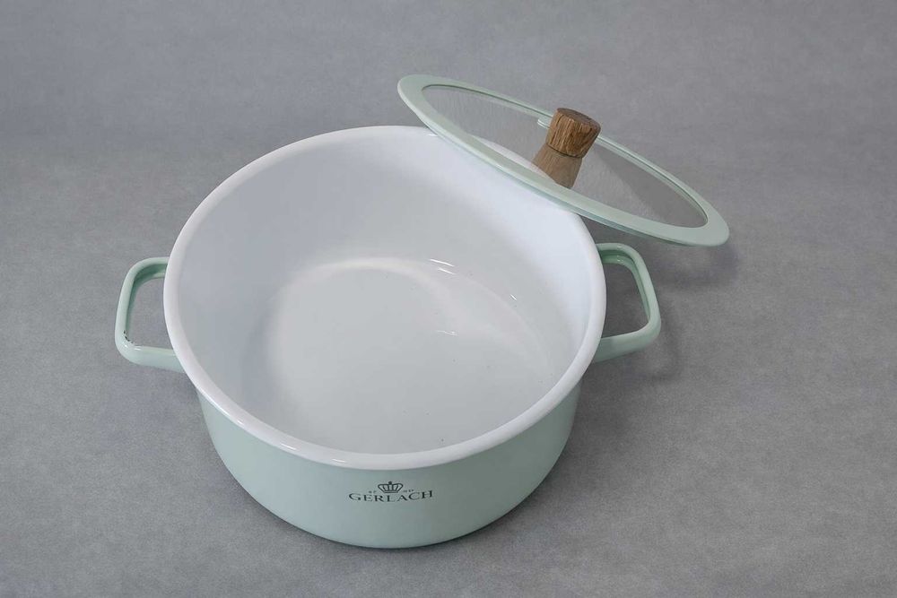 Garnek GERLACH Natur Enamel Zielony 5,2 L.     X-144