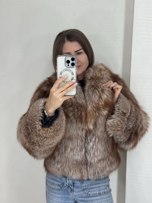 Лисиця рижа шуба лиса полушубок короткая шубка рижая лиса