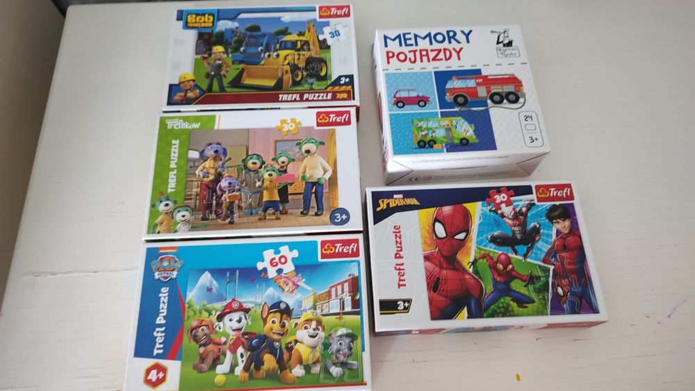 Puzzle i memory zestaw dla chłopca 3+