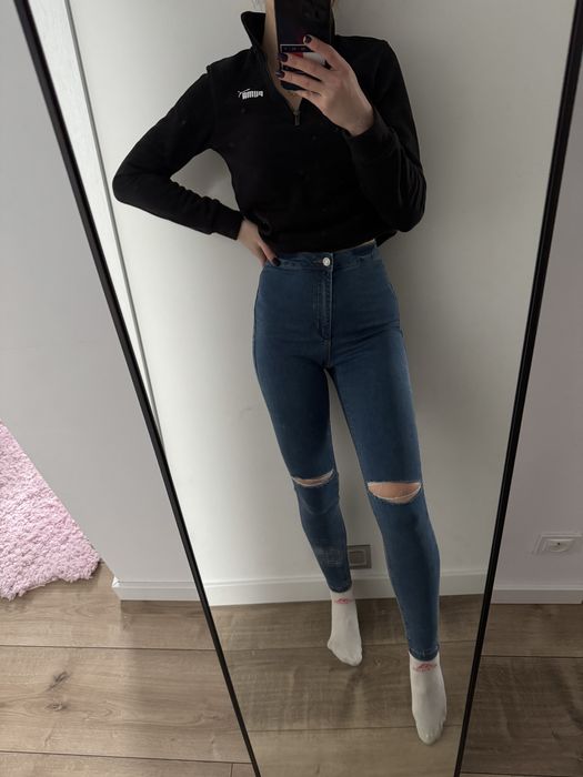 Spodnie jeansy wysoki stan