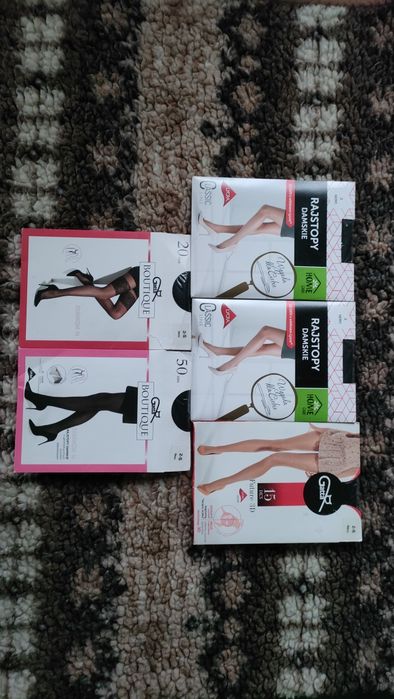 5 par czarnych rajstop rozmiar 2