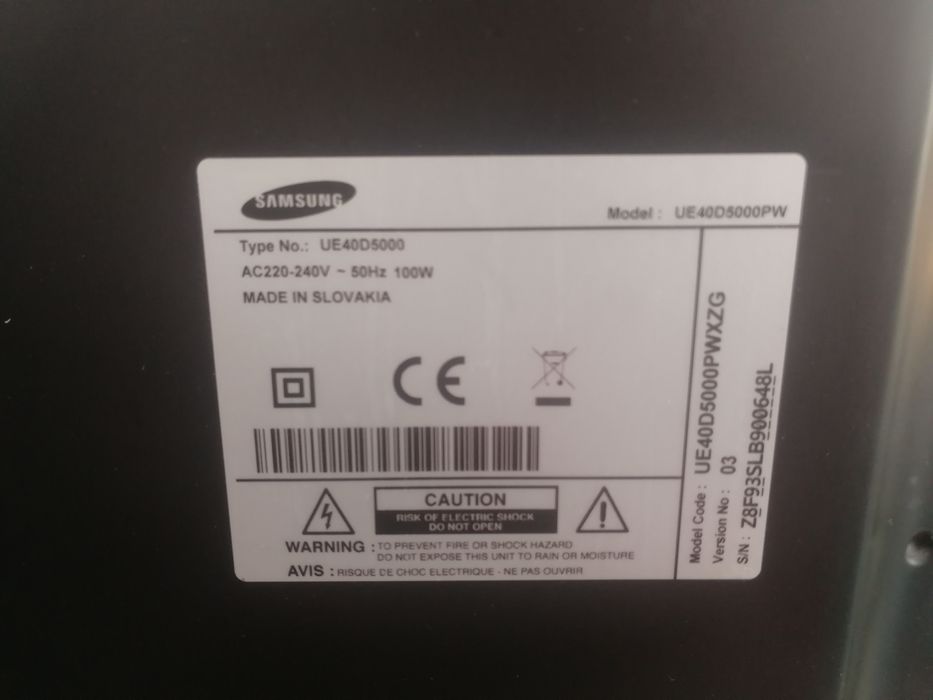 Tv Samsung UE40D5000pw pilot