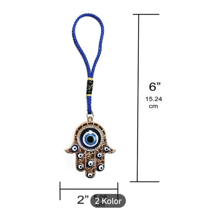 Złoty Turecki wiszący Amulet dłoni Fatimy