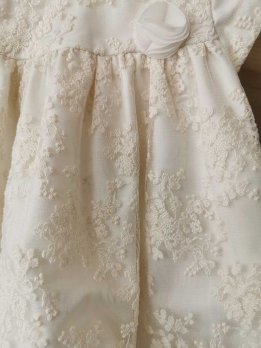 Sukienka  na chrzest/koronka, ecru, tiul, Mayoral r. 68
