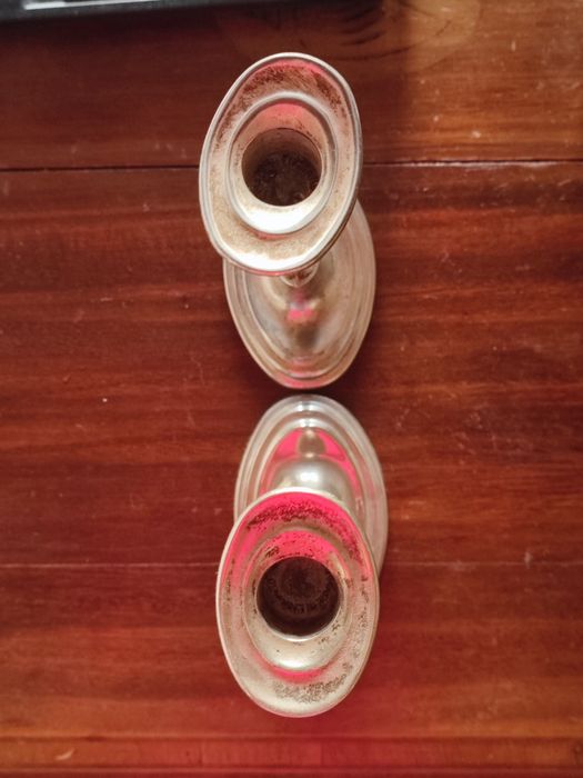 Par de Candelabros em Estanho