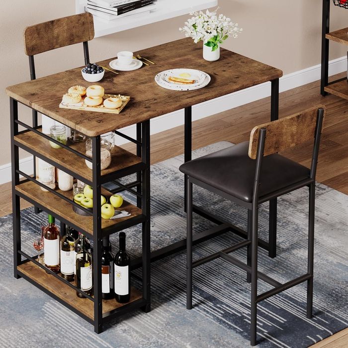 Conjunto de mesa de jantar de garvee para 2, mesa de cozinha e cadeira