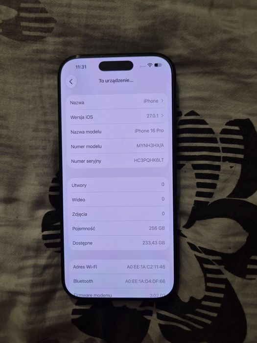 Iphone 16 pro 256gb 93% kondycja