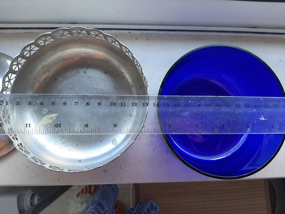 Taça de cristal com base de níquel