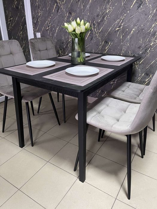 Стіл ЛОРД.  Кухонний комплект. Металеві стільці,  стільчики.