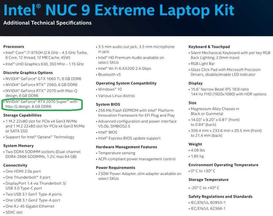 Ноутбук Intel Whitebook QC7 Intel i7 RTX2070 Super