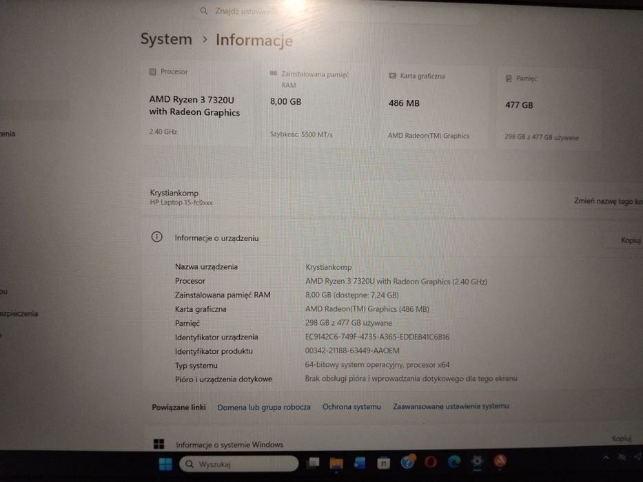 Laptop HP Ryzen3