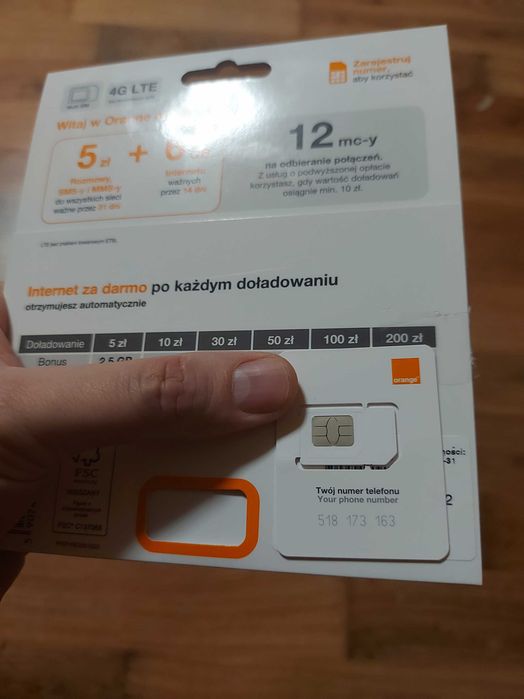 Złoty numer 518 - 173 - 163 Orange, Play, Plus, T-mobile