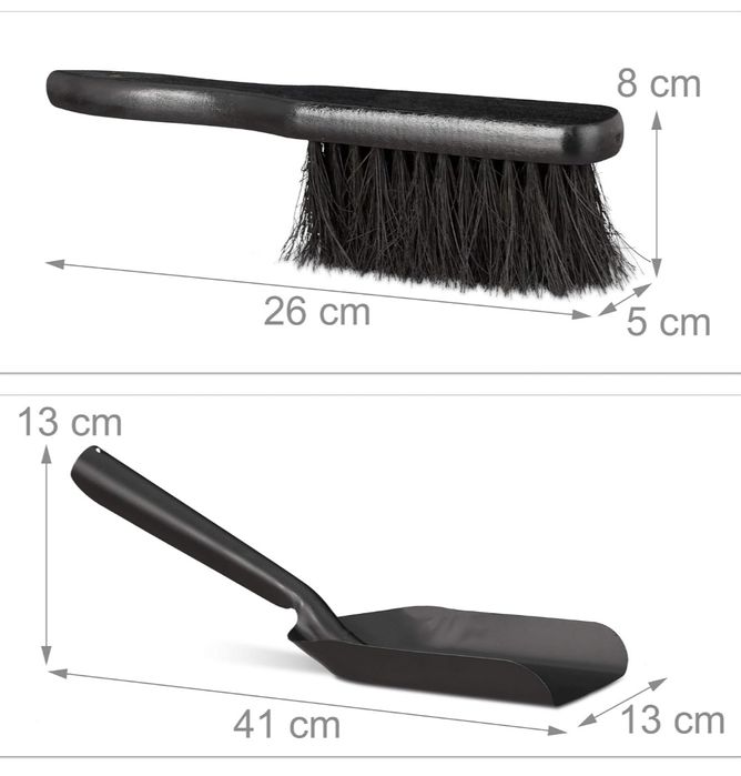 Relaxdays Zestaw do zamiatania, mały, 41 cm, trwała stal, zmiotka