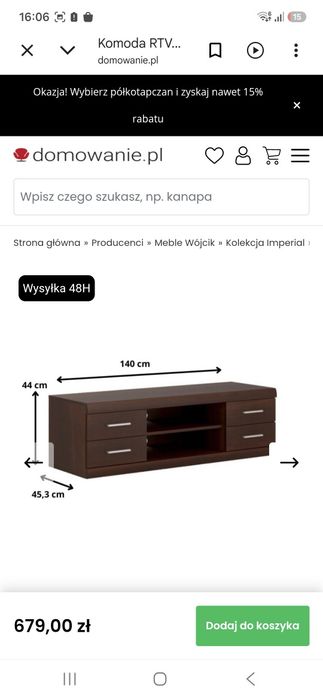 Szafka RTV  wenge