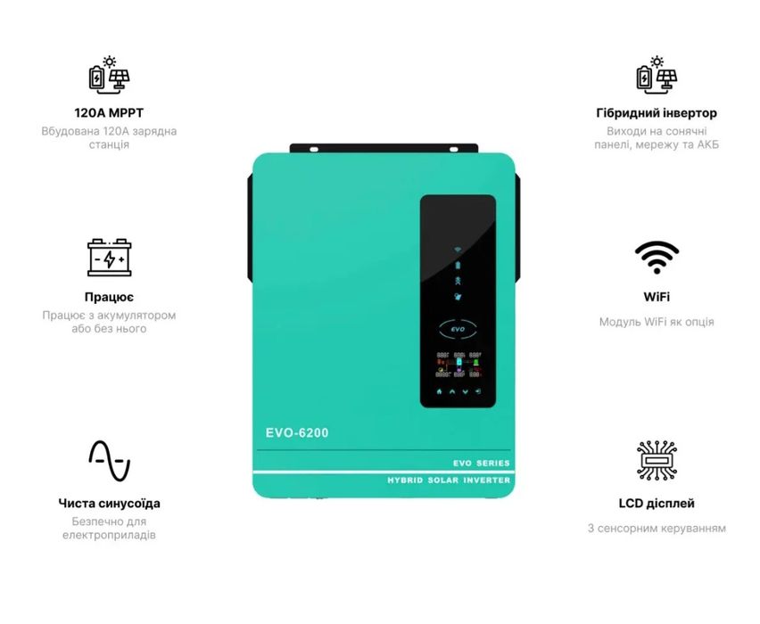 Гибридный инвертор Anerm Sci Evo 6200w