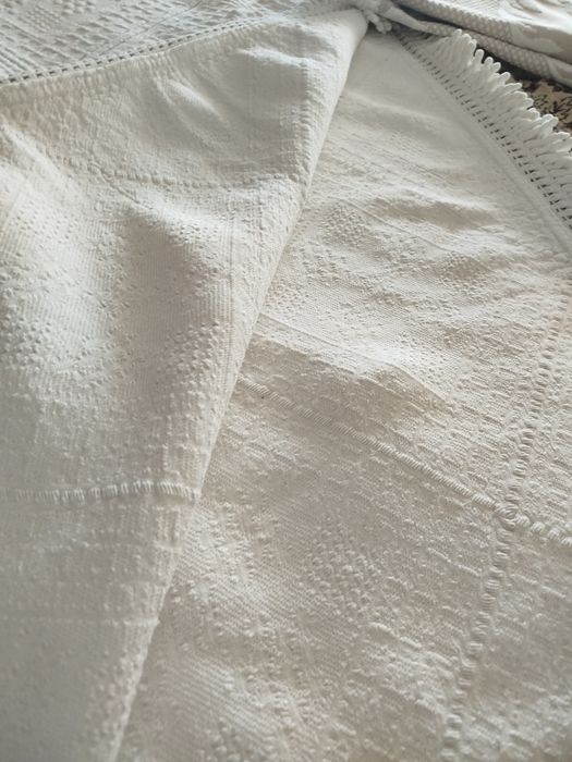 Três colchas cama em algodão vintage