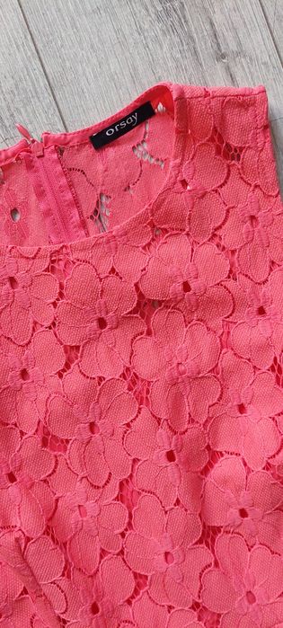 Sukienka Orsay koronkowa koralowa rozmiar 38