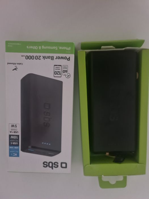 Powerbank SBS TTBB20000FASTK (20000 mAh - 2 USB - Preto)