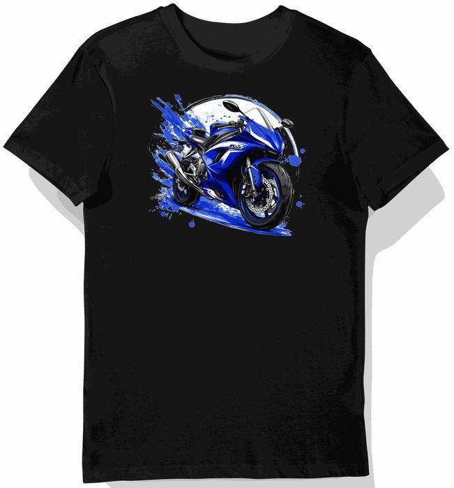 Koszulka męska czarna z dynamicznym motywem Yamaha R6 3XL