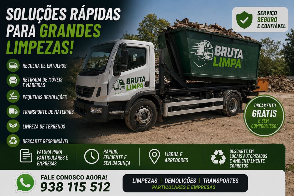 Recolha de Entulho | Orçamentos Grátis | Fatura para Particulares e Empresas | Lisboa