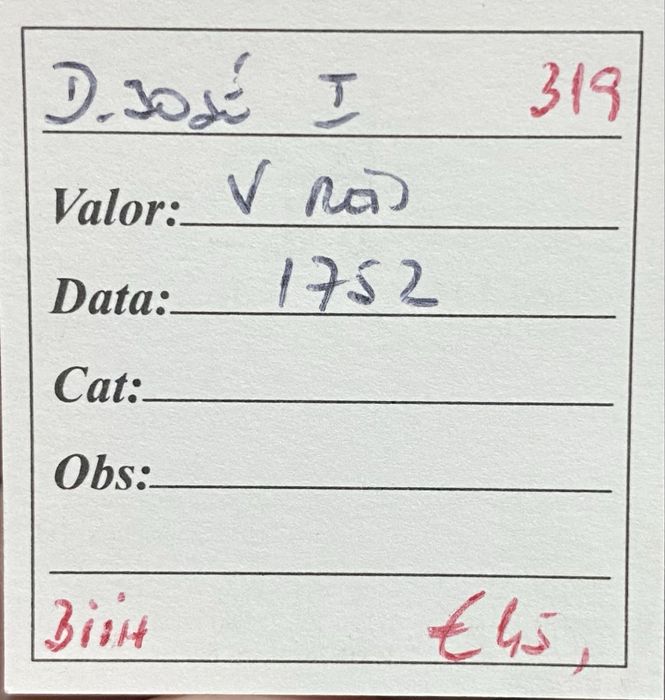 Moeda  319 - V Reis D JOSE I - 1752