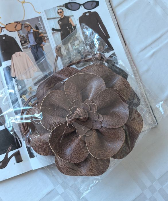 Viral Pasek Kwiat Brązowy vintyge