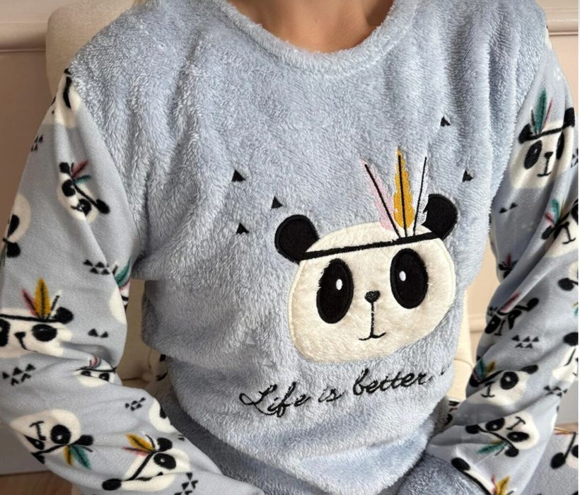 Піжама жіноча тепла флісова із махрою, р. XL