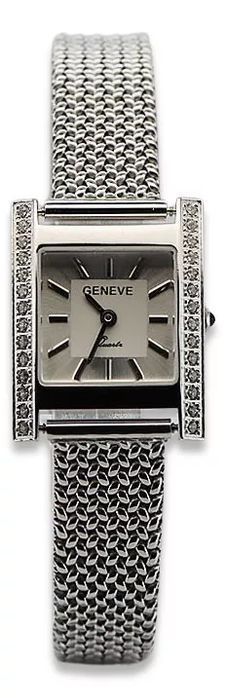 Zegarek damski z białego 14k złota z BRYLANTAMI lwd035wds&lbw003w K