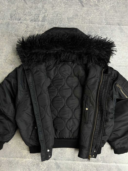 NO FAITH STUDIOS NFS jacket куртка бомбер Аляска чорна капюшон хутро