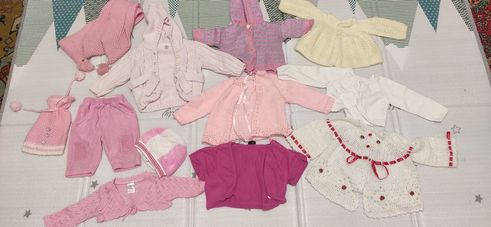 Пакет вещей теплых на девочку 6 месяцев по 15м.(пакет одягу на дівчинк