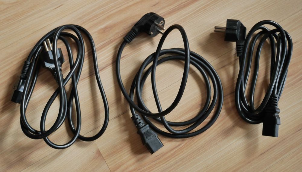 Kable zasilające Schuko IEC/C13 3 sztuki kabel komputerowy do zasilacza