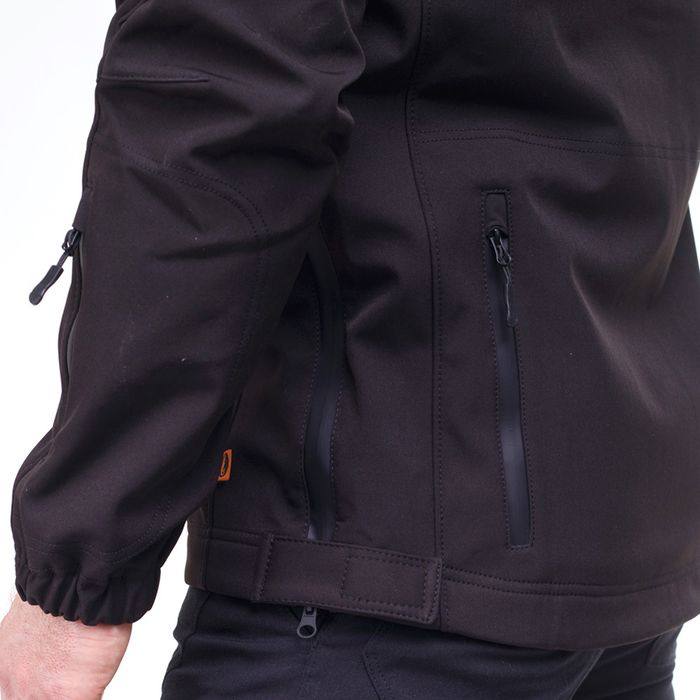 Тактическая куртка Soft Shell Spartan Police Black черная с капюшоном