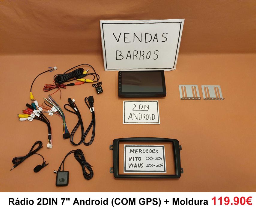 (NOVO) Rádio 2DIN • MERCEDES • Vito Viano (2003 a 2022) Android 4+64GB