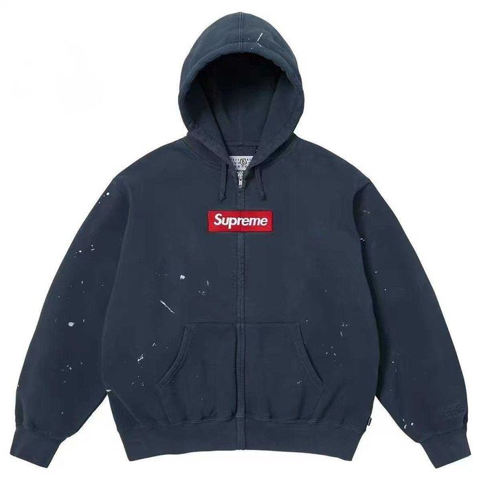 Зіп-худі зип худи zip hoodie Supreme MM6 Maison Margiela Суприм | Чорна черная black | Bogo Box Logo | Кофта толстовка collab